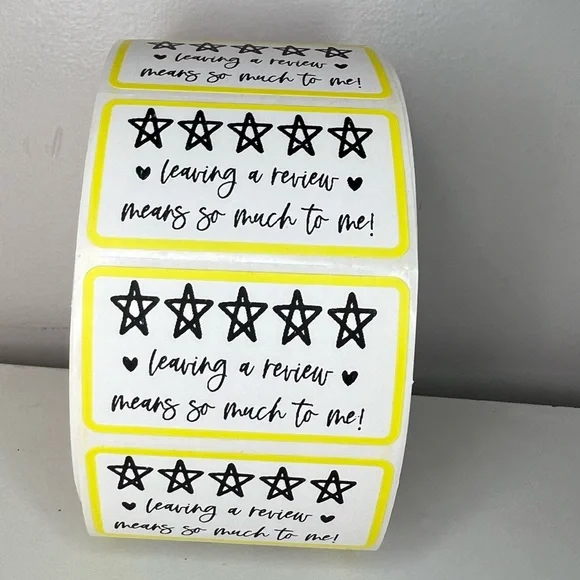 Leave a review stickers | 100 Thank you stickers  Packaging Supplies NEW - Picture 7 of 12